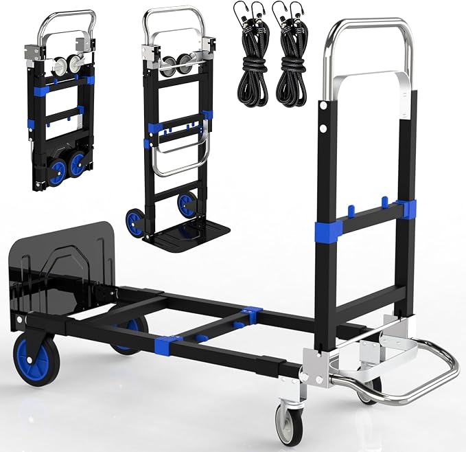 Black Convertible Hand Truck Dolly Cart by NEBICALS