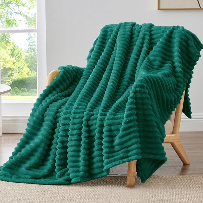 BEDELITE Ribbed Fleece Throw Blanket by BEDELITE