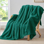 BEDELITE Ribbed Fleece Throw Blanket by BEDELITE