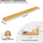 Fun Memories Picture Ledge Shelves Set of 2, 55 Inch Rustic Wall Mounted - Image 2