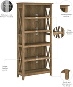 Bush Home Tall 5 Shelf Bookcase - Image 7