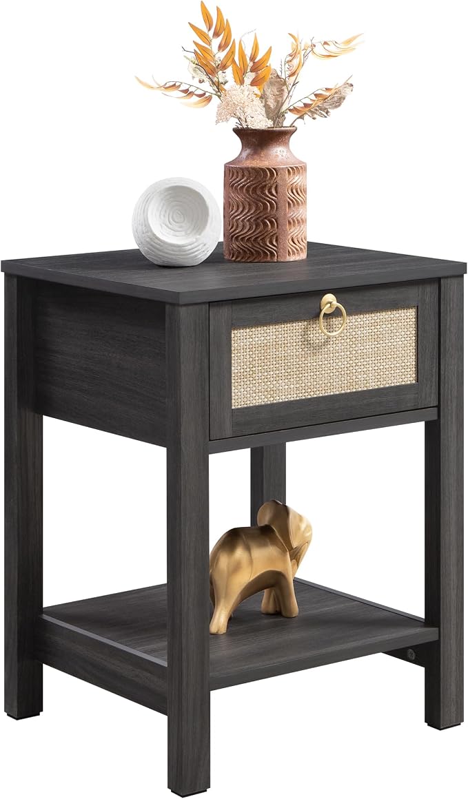 SICOTAS Rattan Nightstand, Rattan Decor Drawer - Image 10