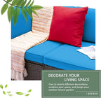 Devoko 2 Pieces Patio Furniture Sofa Sets Outdoor All Weather Sectional Corner - Image 3