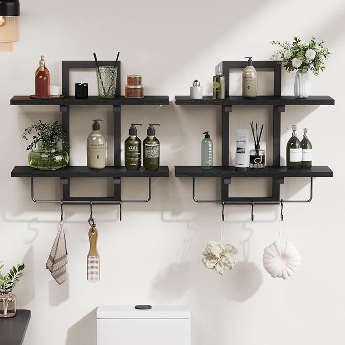 Creso hom Floating Shelves, Hanging Bathroom Shelves 2-Tier, Wall Mounted by Cresohom