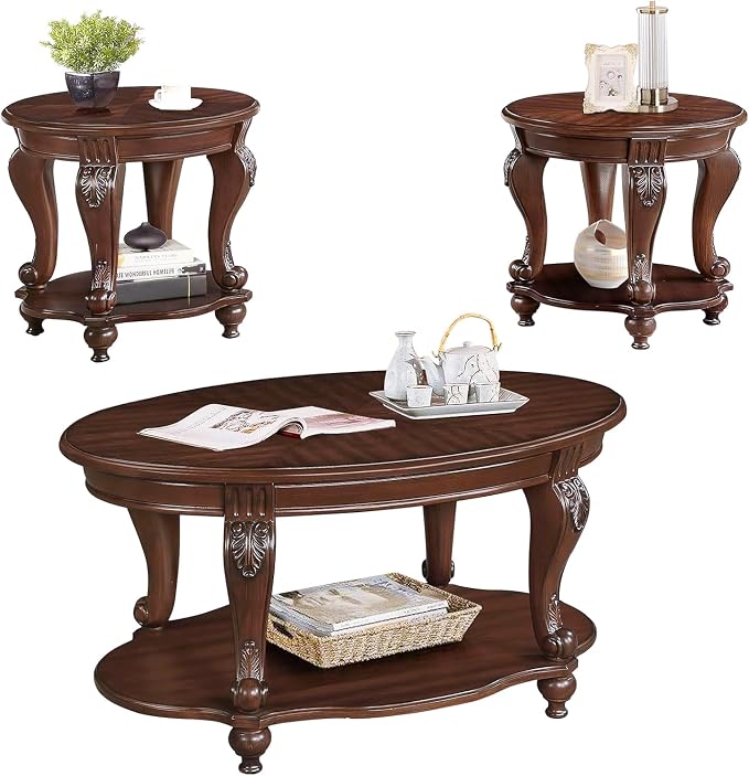 LKTART Wood Coffee Table Set by LKTART