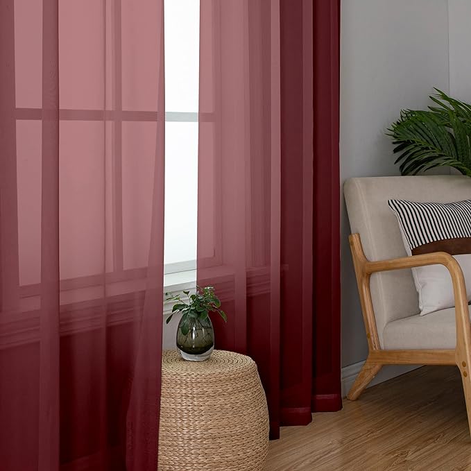 Sheer Curtains, Sheer Curtains 78 inch Length 2 Panels Set, Rod Pocket Voile - Image 4