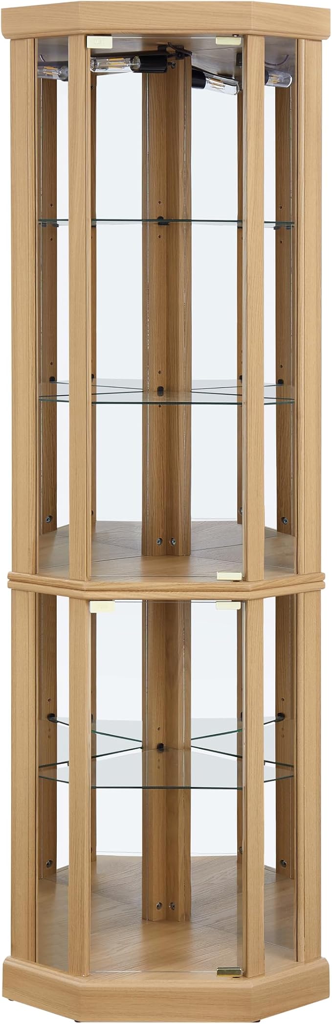 Corner Curio Cabinet, 150lbs Heavy Duty Glass Display Cabinet - Image 7