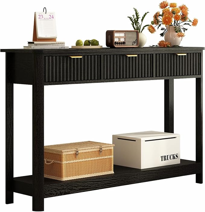 RUSTOWN Fluted Wood Console Table by RUSTOWN