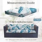 CALBODE 12Pcs Stretch Patio Cushion Covers Outdoor Couch Cover Replacement - Image 2