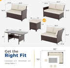 Wisteria Lane 7 Piece Patio Furniture Set, High Curved Back Wicker Patio - Image 2