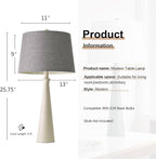 Oneach 25.75" White Table Lamp Set of 2, Modern Vintage Bedside Table Lamps - Image 4