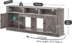 YITAHOME TV Stand for 75/80 Inch TV, Light Rustic Grey Entertainment Center 70 - Image 2