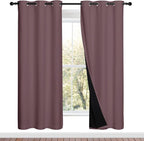 NICETOWN Full Shade Curtain Panels, Dry Rose, Pair of Thermal Insulated & by NICETOWN