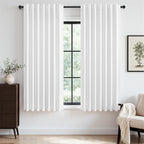 Topfinel White Black Out Curtains 63 Inch Long by Topfinel