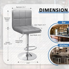 Homall Bar Stools Modern Velvet Adjustable Swivel Barstools, Armless Hydraulic - Image 3
