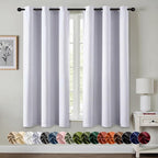 MIULEE Blackout Curtains for Bedroom 2 Panels 29x40 Inch Long Greyish White | by MIULEE