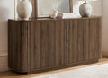 LKTART 64" Buffet Cabinet with Storage, Modern Fluted Accent Sideboard Media by LKTART