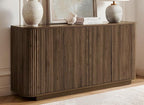 LKTART 64" Buffet Cabinet with Storage, Modern Fluted Accent Sideboard Media by LKTART