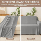 Couch Cover for Dogs, Boho Sofa Covers for 3 Cushion Couch, Chenille Sofa - Image 2