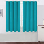 Teal Blackout Curtains 66 x 63 Inch Length/Set of 2 Curtain Panels/Thermal by Lemomo