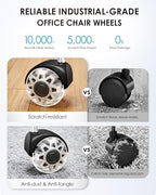RidRed Office Chair Wheels, Smooth & Quiet Rollerblade Casters Wheels, Heavy - Image 5