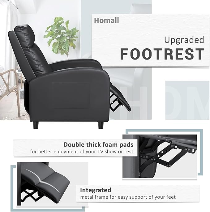 Homall Recliner Chair, Recliner Sofa PU Leather - Image 6
