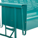 Crosley Furniture Bates Retro Metal Outdoor Sofa Glider, 3-Person Rocking Patio - Image 10