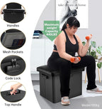 DocSafe Storage Ottoman with Lock, Fireproof Folding Ottoman Foot Rest Stool - Image 6