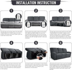 TAOCOCO Recliner Sofa Covers 8-Pieces Stretch Large Couch Covers - Image 6