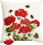RABUSOFA Spring Summer Outdoor Pillow Covers 20x20 Inch Waterproof by RABUSOFA
