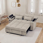 oaaktu Large Size Convertible Sleeper Sofa Bed, Polka dot Velvet Pull Out Futon by Unknown