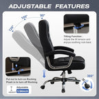 Executive Office Chair Adjustable Leather Chair, High Back Swivel Office Desk - Image 4