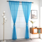 SpaceDresser Sheer Voile Window Treatment Rod Pocket Curtain Panels - Image 2