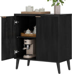 Homleke Buffet Cabinet with Storage, Modern Fluted Accent Sideboard with Doors - Image 8