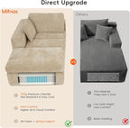 80.7" Oversized Double Chaise Lounge Chair Indoor, Cloud Boneless Sleeper Sofa - Image 5