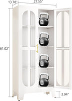 PAOFIN 61.02" Metal Display Storage Cabinet, Tall Kitchen Pantry Cabinets - Image 2