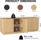 63'' Fluted TV Stand for TVs up to 75'', Modern Media Console - Image 2