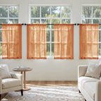 MIULEE Fall Orange Sheer Curtains 63 Inches Long 4 Panels 42 x 63 Inches | - Image 4