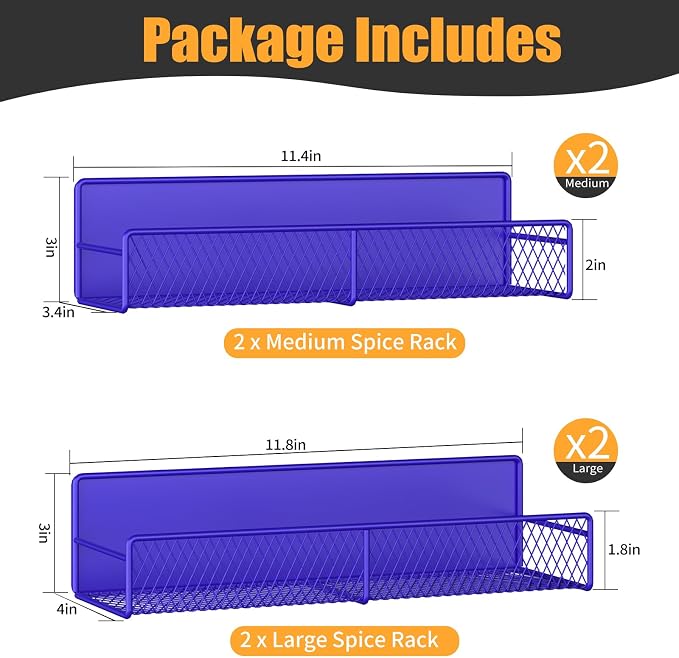 DTUQYX Magnetic Spice Rack for Refrigerator, 4 Pack 100% Metal Strong Magnet - Image 2