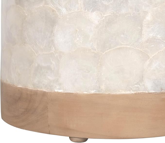 East at Main Capiz Shell Martini Table – White Accent Table, Small Decorative - Image 6