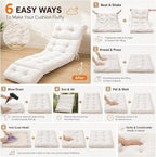 Outdoor Chaise Lounge Cushion, Waterproof 74.4x22x4.7 Inch Thick Cotton Filled - Image 8
