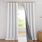 NICETOWN Full Blackout Linen Curtains 108" Length by NICETOWN