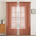 MIULEE Fall Burnt Orange Sheer Curtains 54 X 72 Inches, 2 Panels | Solid Color by MIULEE