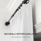 Pinch Pleated Linen White Blackout Curtains 63 Inches Long - Image 3