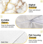 OBSEDE Gold Foil Marble Decorative Throw Pillow Covers 18 × 18 in, Couch - Image 4