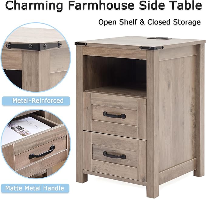 Sierra Night Stand, Rustic End Table - Image 5