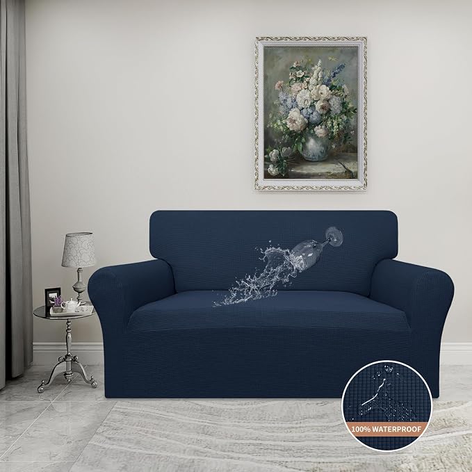 Easy-Going 100% Waterproof Loveseat Couch Cover Stretch Jacquard Sofa Cover | - Image 2