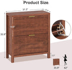 YOMILUVE Shoe Cabinet Storage for Entryway, Fluted Shoe Cabinet - Image 2