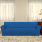 PureFit Stretch Couch Covers for Sofa 4 Seater Slipcovers Classic Blue | - Image 2