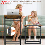 Tv Tray Table Set of 2, 8-Level Adjustable Height Couch Side Table，90° Tilt - Image 3